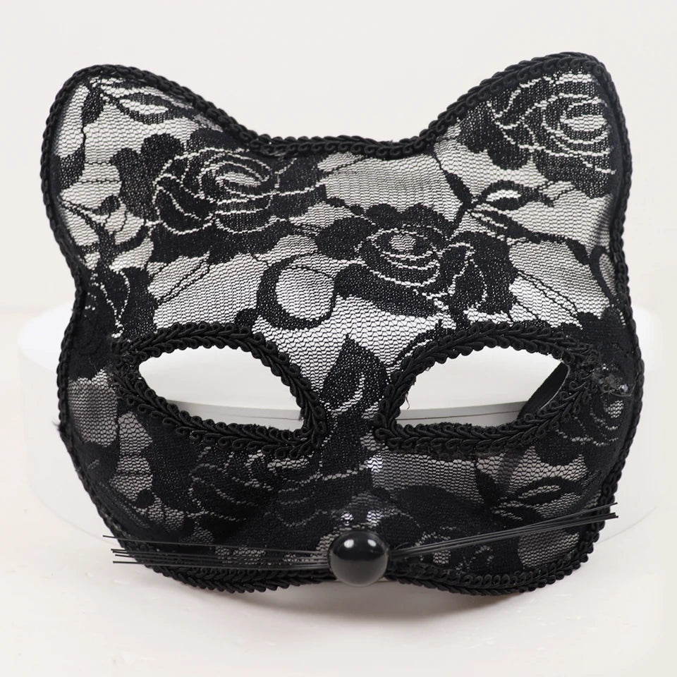 Lace Cat Mask for Halloween Cosplay