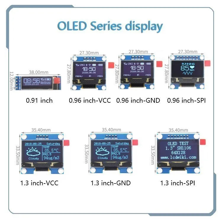 Blue Word OLED Display Module 12864 SSD1306