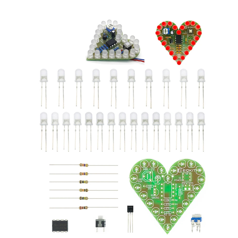 Heart-Shaped LED Voice Control Rotating Gyro