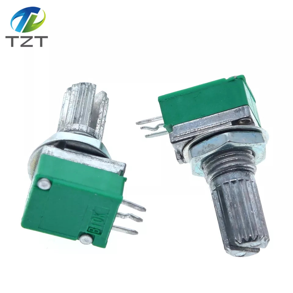 5pcs RK097N 5K 10K 20K 50K 100K 500K B5K with a switch audio 3pin shaft 15mm amplifier sealing potentiometer