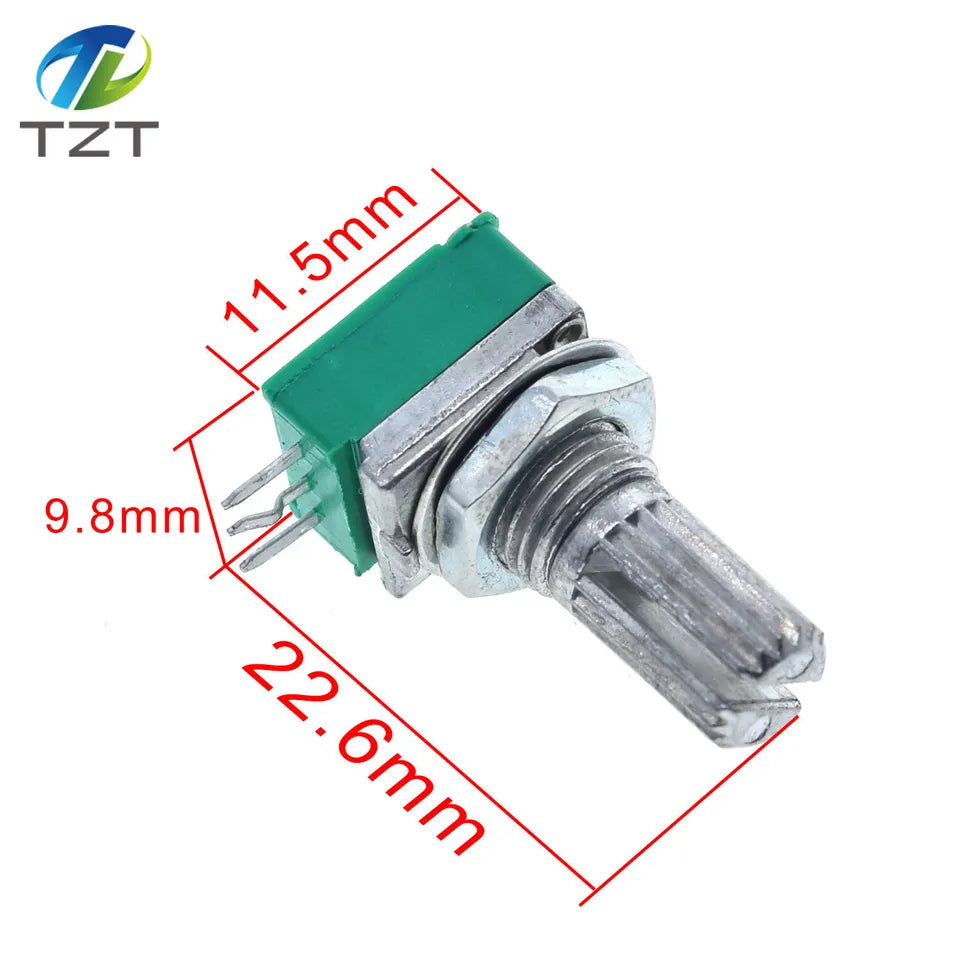 5pcs RK097N 5K 10K 20K 50K 100K 500K B5K with a switch audio 3pin shaft 15mm amplifier sealing potentiometer