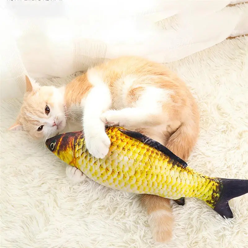 Interactive Plush 3D Fish Cat Toy