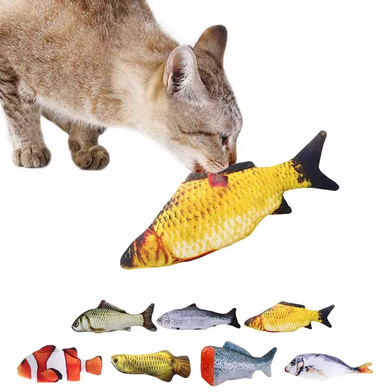 Interactive Plush 3D Fish Cat Toy