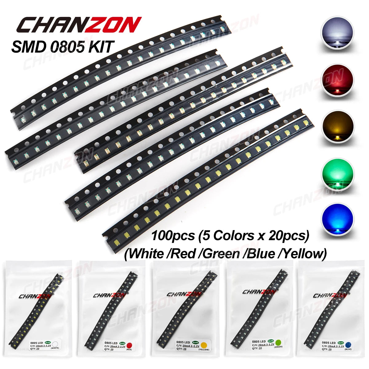 LED Diode Chip Kit in Multiple Colors