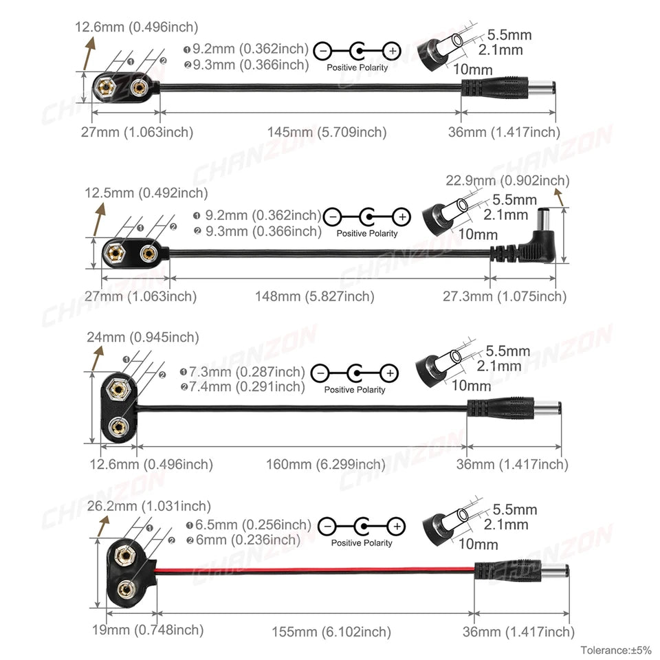 Battery Power DC Connector Jack Male