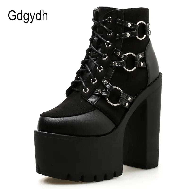 Fashion Motorcycle Boots Women Platform