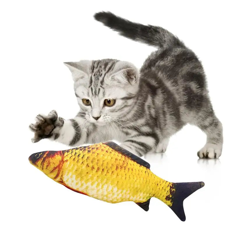 Interactive Plush 3D Fish Cat Toy