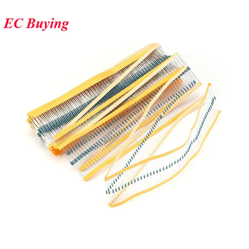 50pcs 1/2W 1% Metal Film Resistor 1R-1M 100K 100&Omega; 100R 1K 4.7K 470K 470&Omega; 200 120 150 620 220 560 330 510 2R R ohm &Omega; Resistance