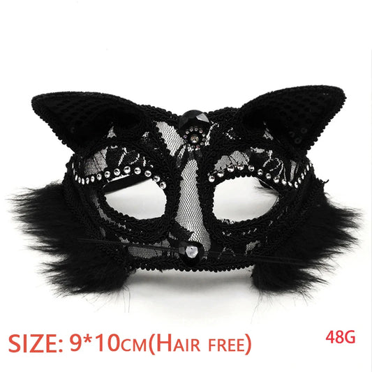 Lace Cat Mask for Halloween Cosplay