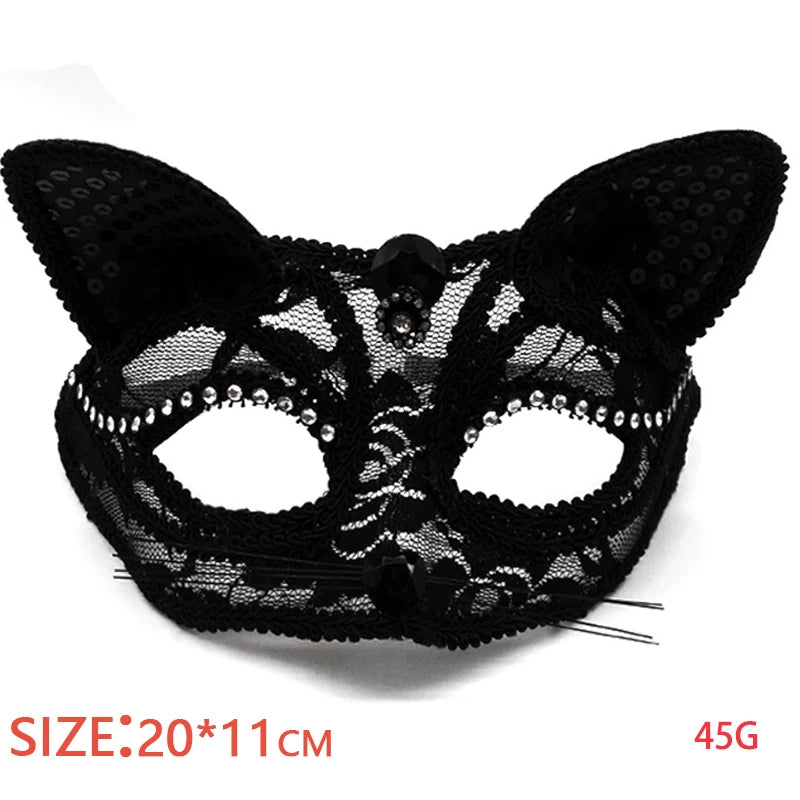 Lace Cat Mask for Halloween Cosplay