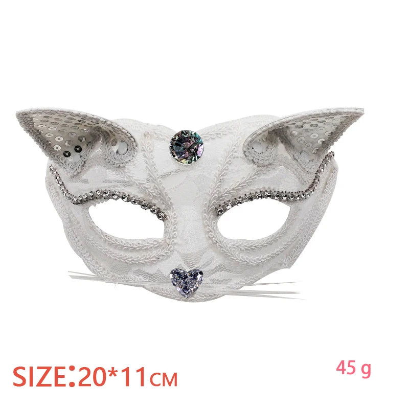 Lace Cat Mask for Halloween Cosplay