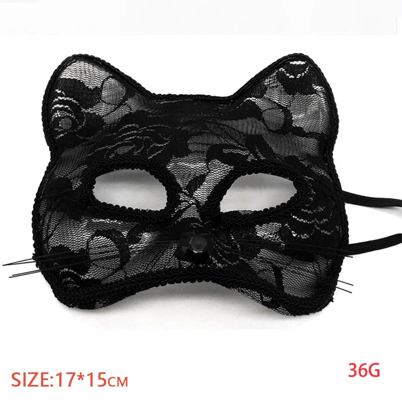 Lace Cat Mask for Halloween Cosplay