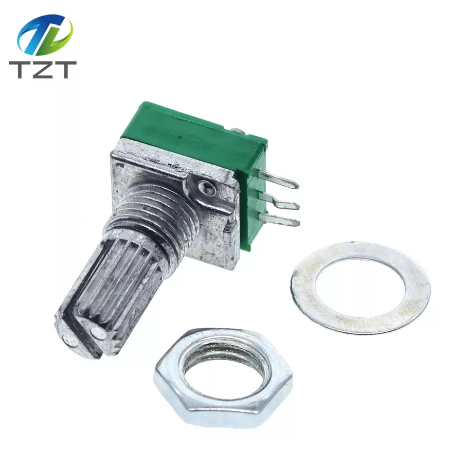 5pcs RK097N 5K 10K 20K 50K 100K 500K B5K with a switch audio 3pin shaft 15mm amplifier sealing potentiometer