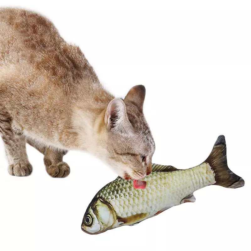 Interactive Plush 3D Fish Cat Toy