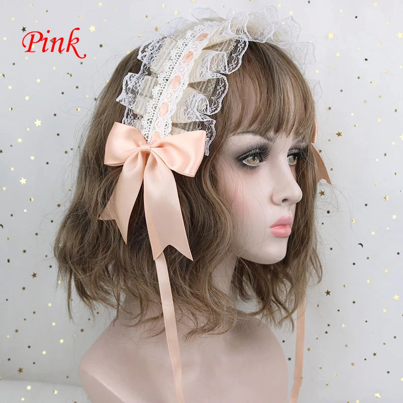 Cute Japanese Sweet Lace Bowknot Headband