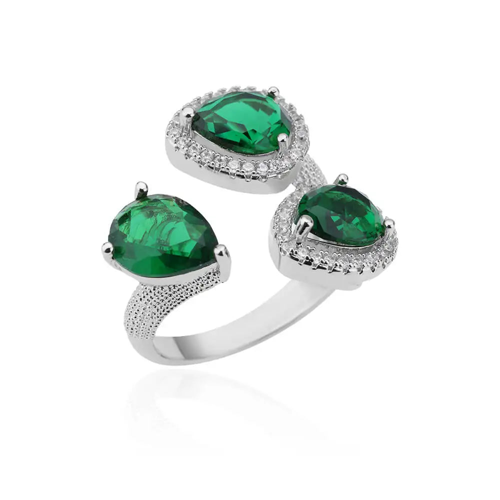 Adjustable Luxury Green Zircon Rings