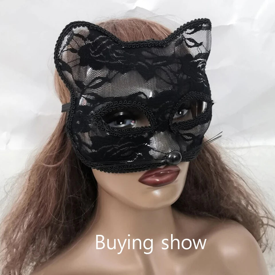 Lace Cat Mask for Halloween Cosplay