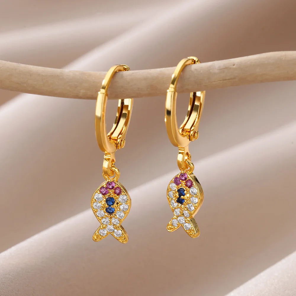 Aesthetic Luxury Zircon Evil Eye Hoop Earrings