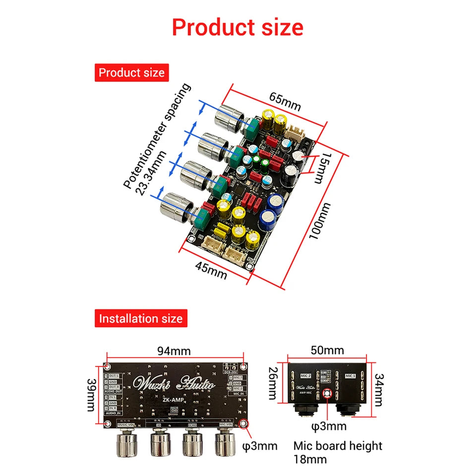 Fever Karaoke Reverb Board with Howling AMP