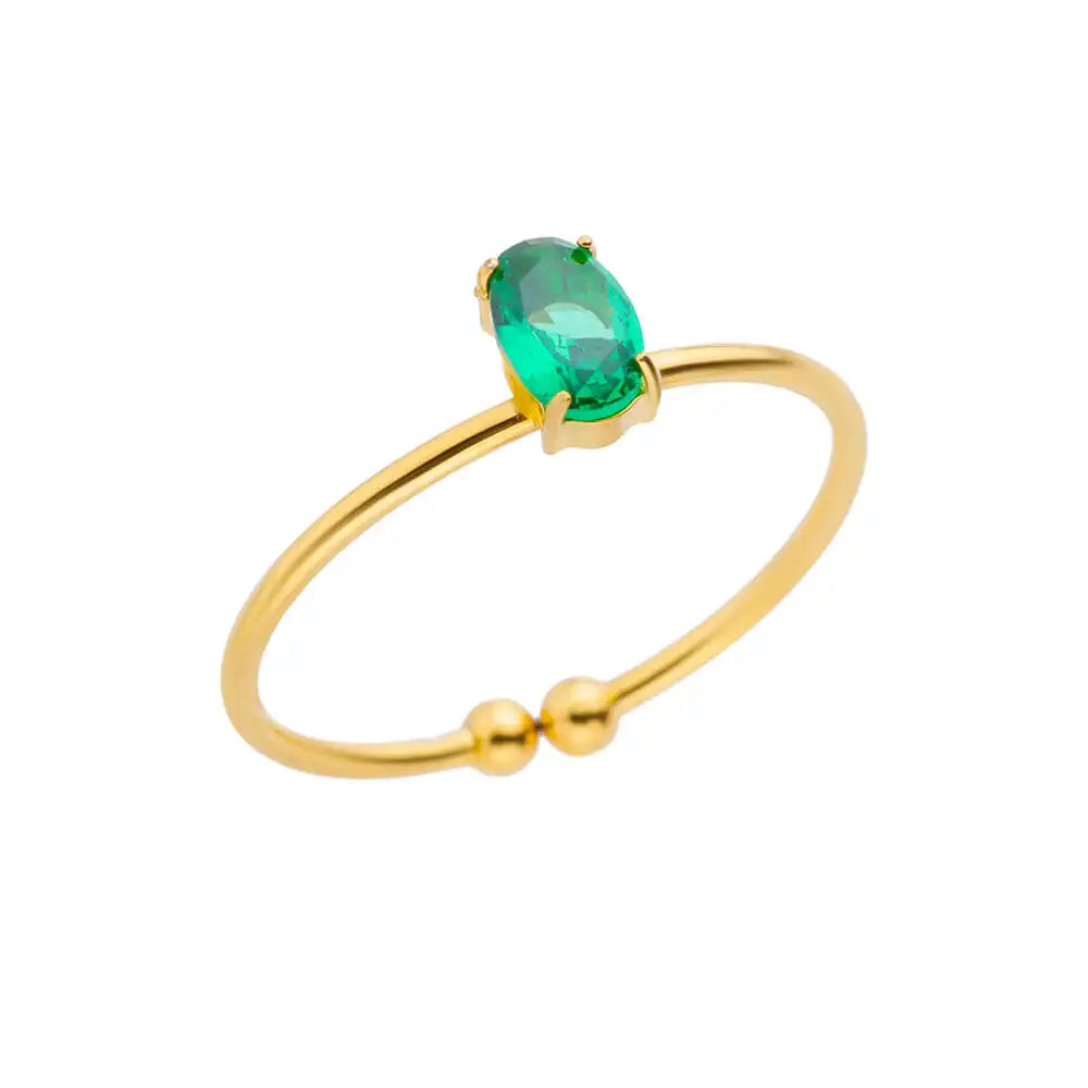 Adjustable Luxury Green Zircon Rings