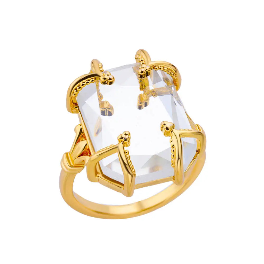 Gold Color Zircon Heart Rings