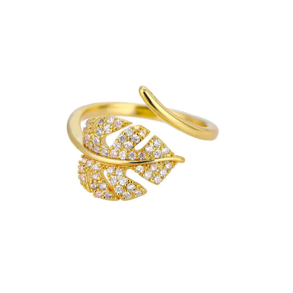 Gold Color Zircon Heart Rings