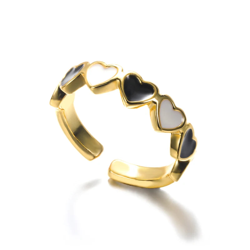 Simple Light Luxury Multicolor Love Heart Ring