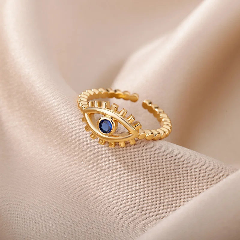 Bohemian Evil Eye Adjustable Rings