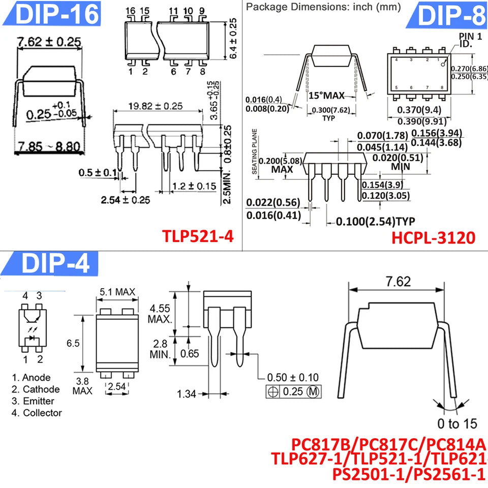 Optocoupler MOC3021 PC817 4N35 4N25 MOC3041