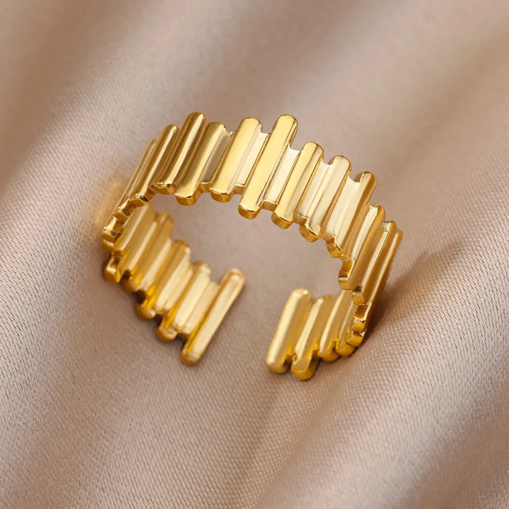 Stainless Steel Gold Plated Zircon Rings