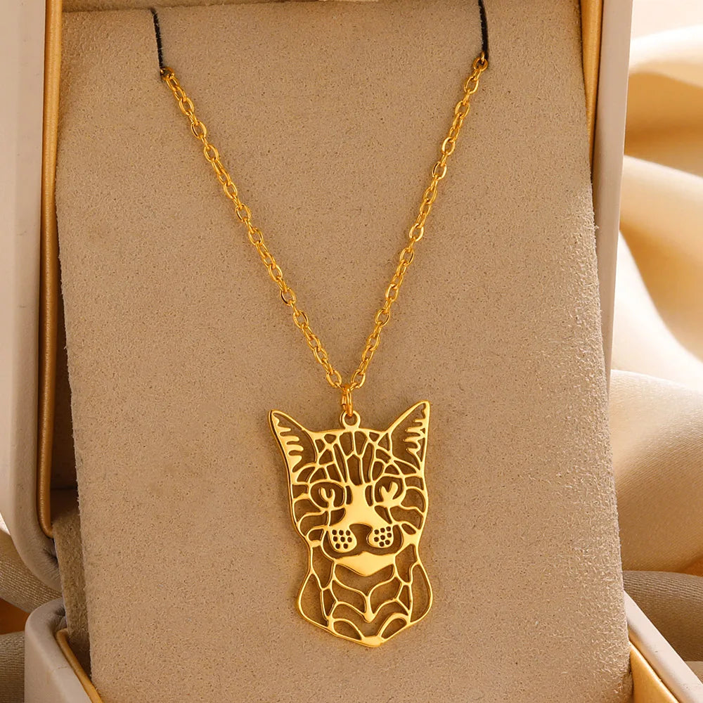 Gold Origami Animal Stainless Steel Pendant