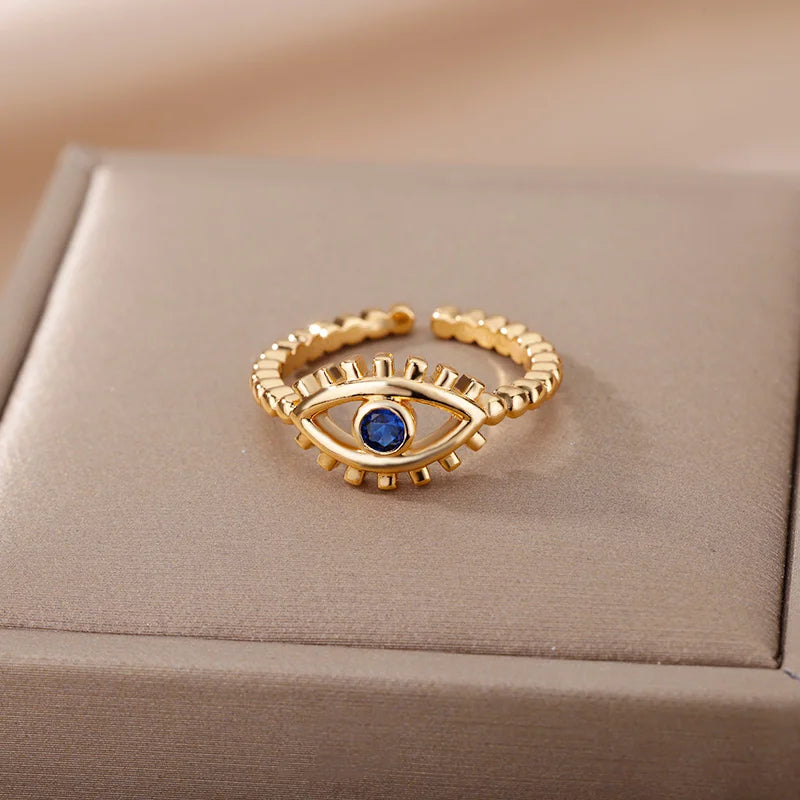 Bohemian Evil Eye Adjustable Rings