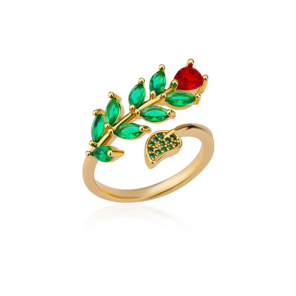 Adjustable Luxury Green Zircon Rings