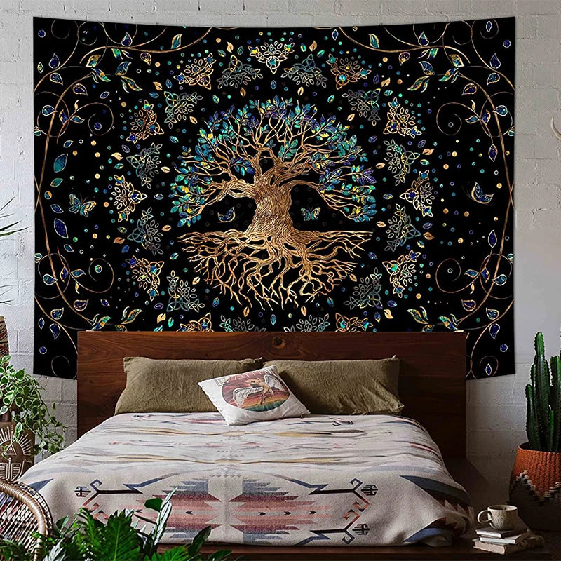 Trippy Tree of Life Mandala Tapestry