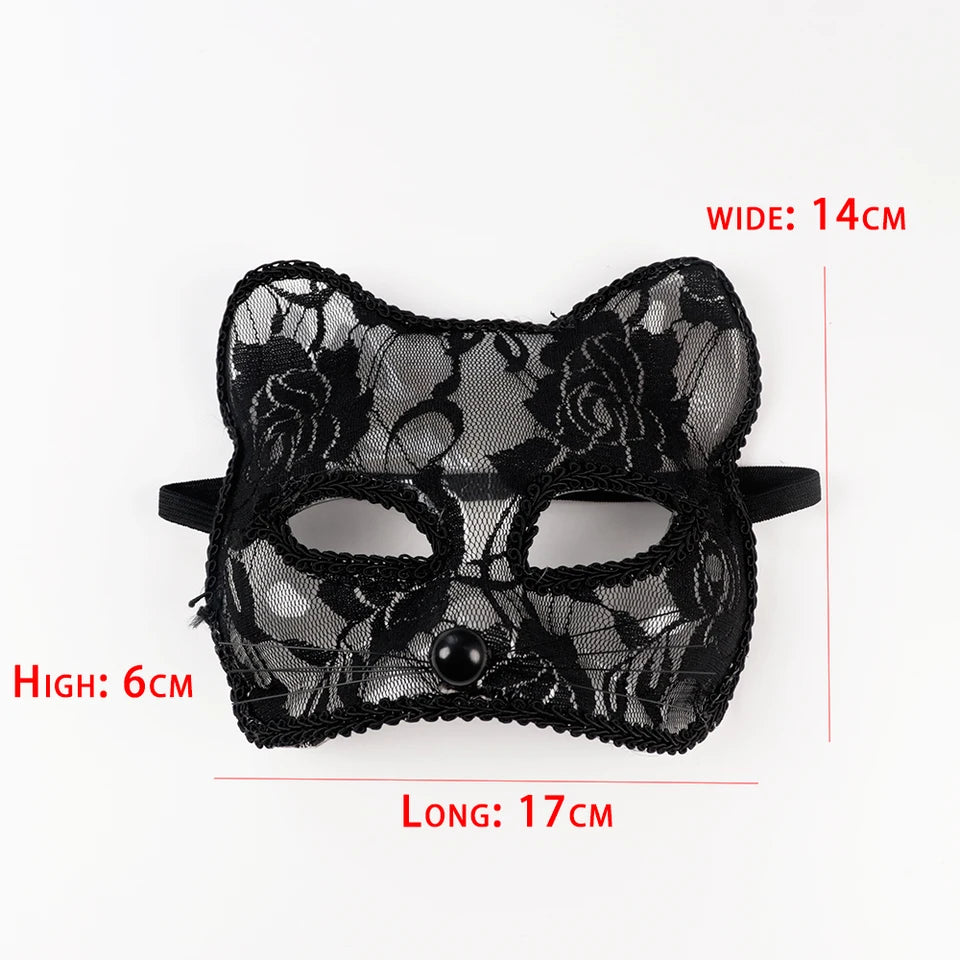 Lace Cat Mask for Halloween Cosplay