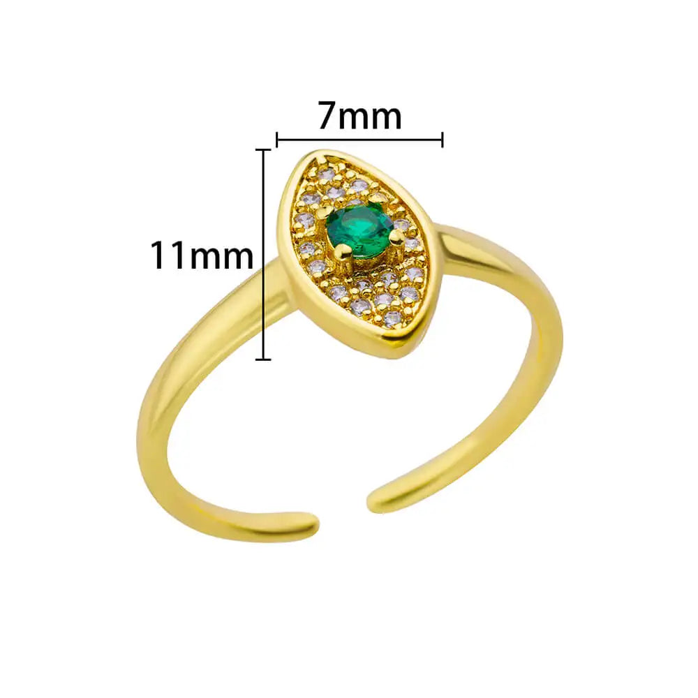 Adjustable Luxury Green Zircon Rings