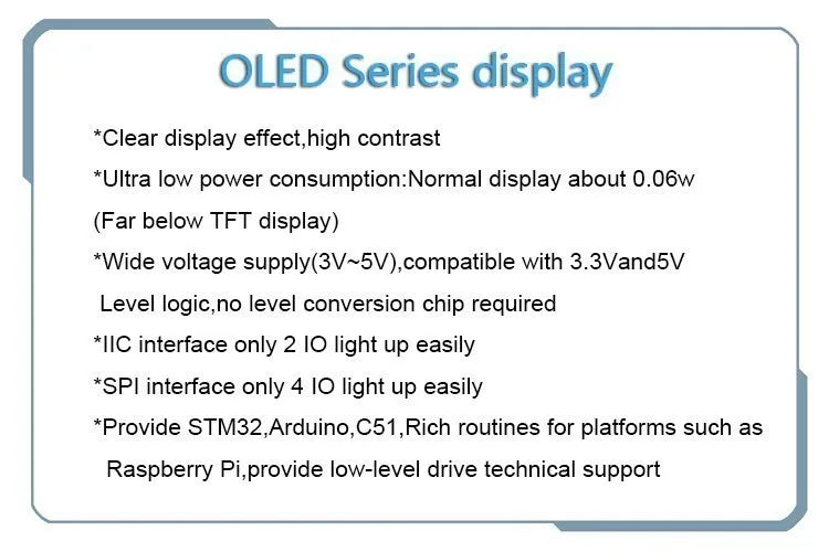 Blue Word OLED Display Module 12864 SSD1306