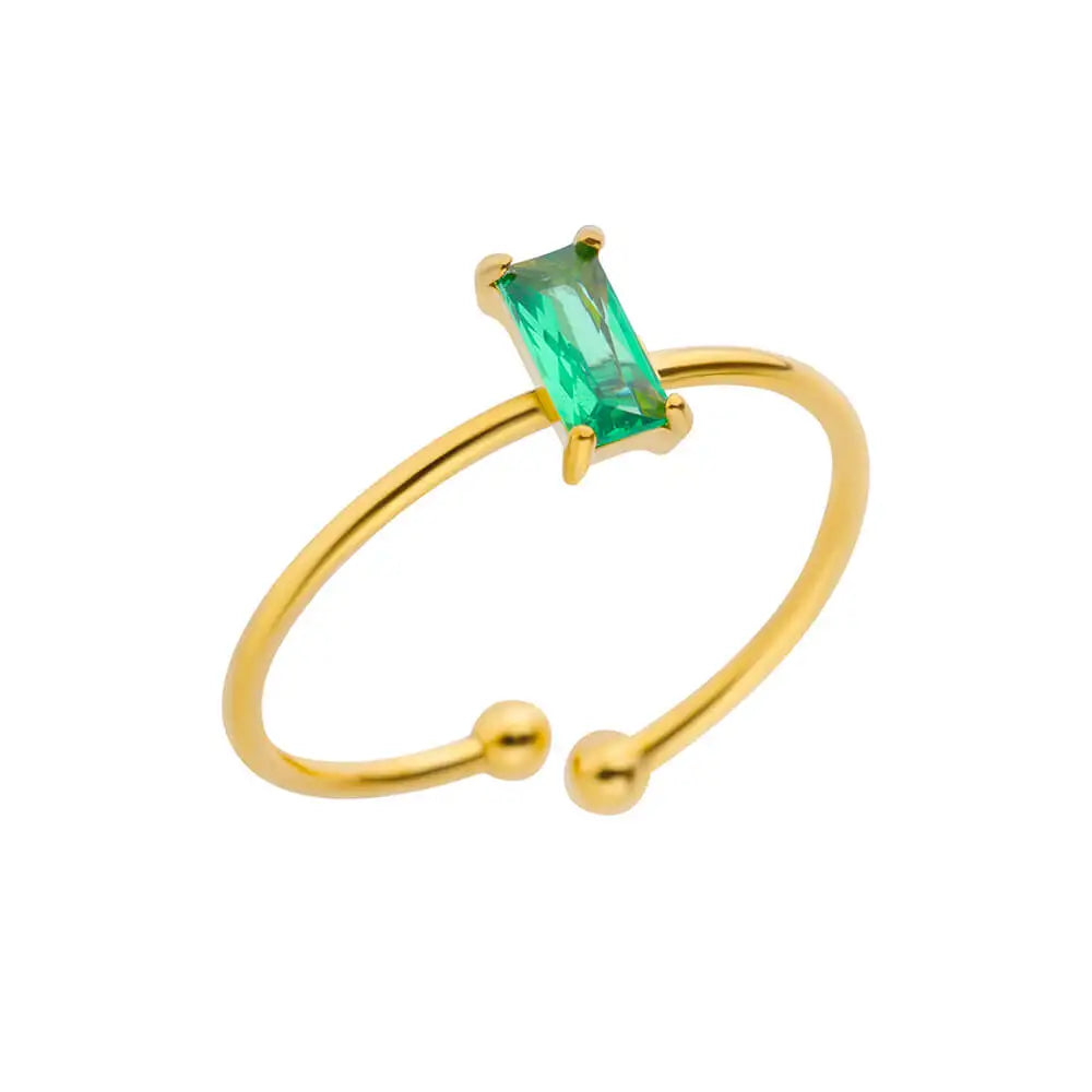 Adjustable Luxury Green Zircon Rings