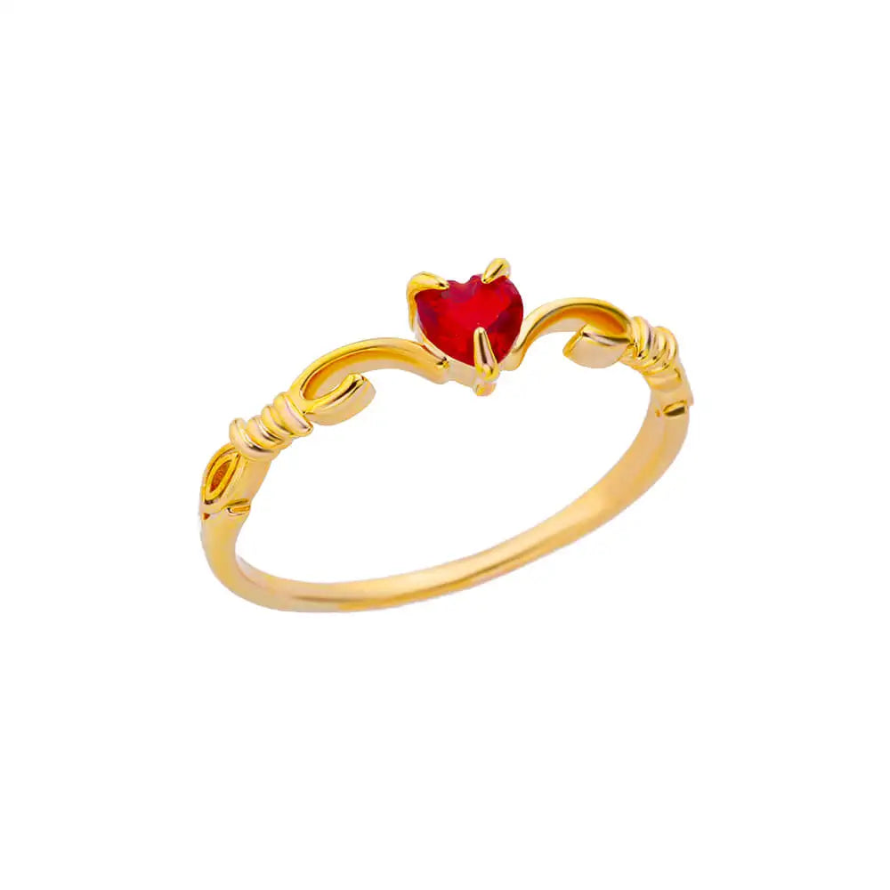 Gold Color Zircon Heart Rings