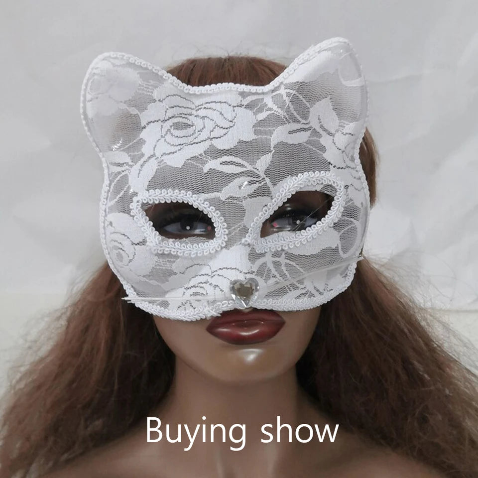 Lace Cat Mask for Halloween Cosplay