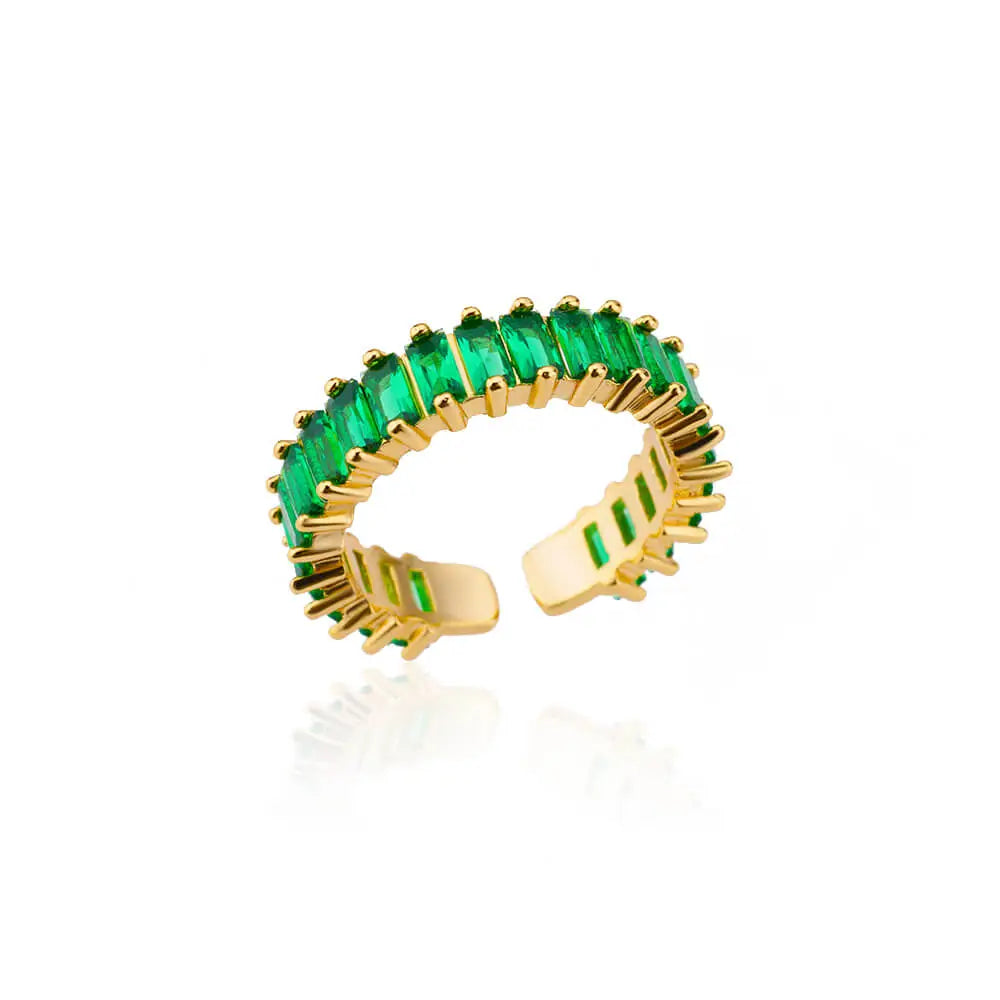 Adjustable Luxury Green Zircon Rings