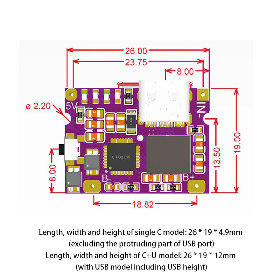 Boost Converter Step-Up Power Module With Switch