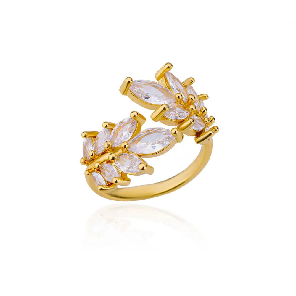 Gold Color Zircon Heart Rings