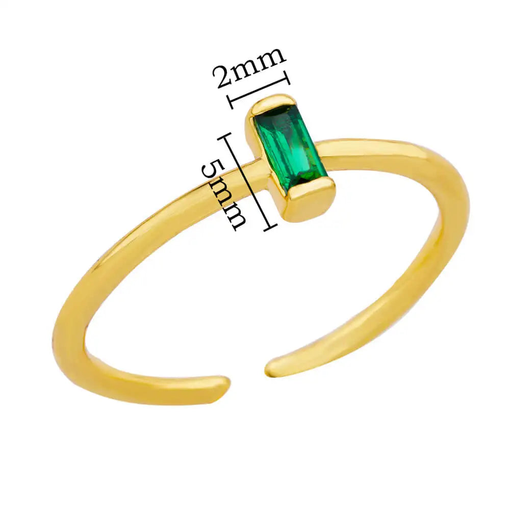 Adjustable Luxury Green Zircon Rings