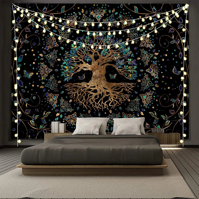 Trippy Tree of Life Mandala Tapestry