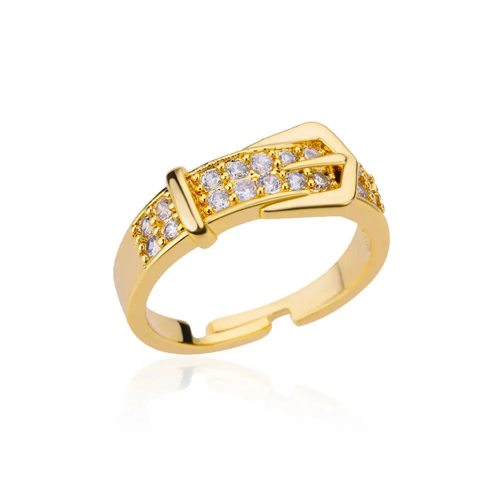 Stainless Steel Gold Plated Zircon Rings