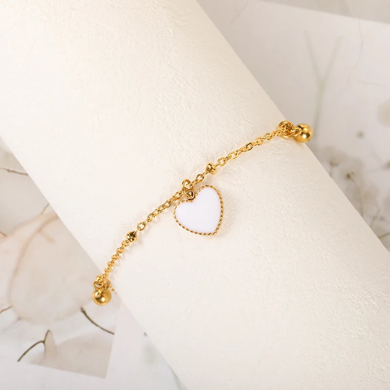 Heart Chain Bracelet: Fashion Stainless Steel