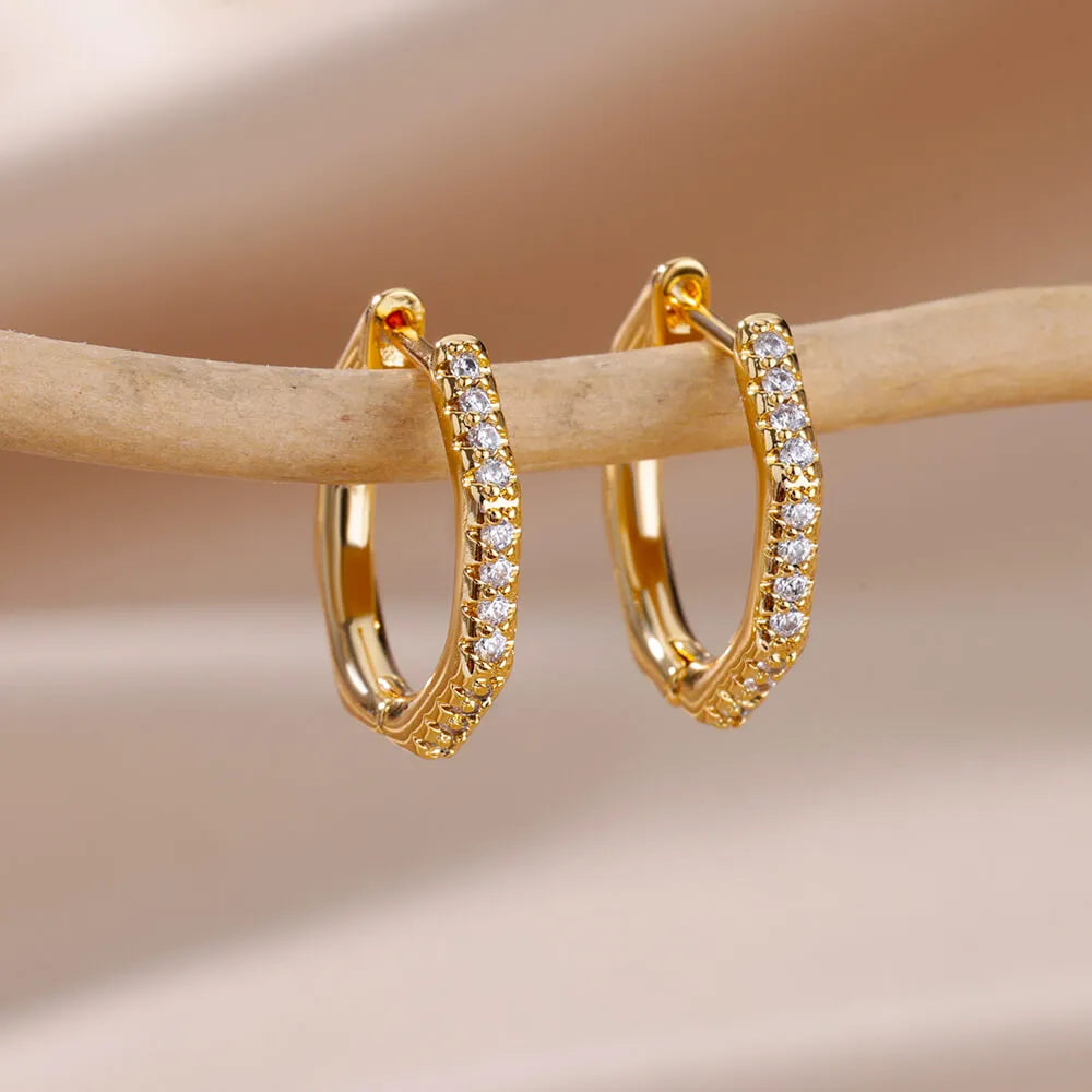 Aesthetic Luxury Zircon Evil Eye Hoop Earrings