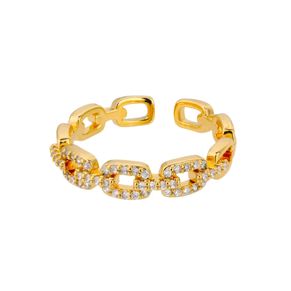 Stainless Steel Gold Plated Zircon Rings