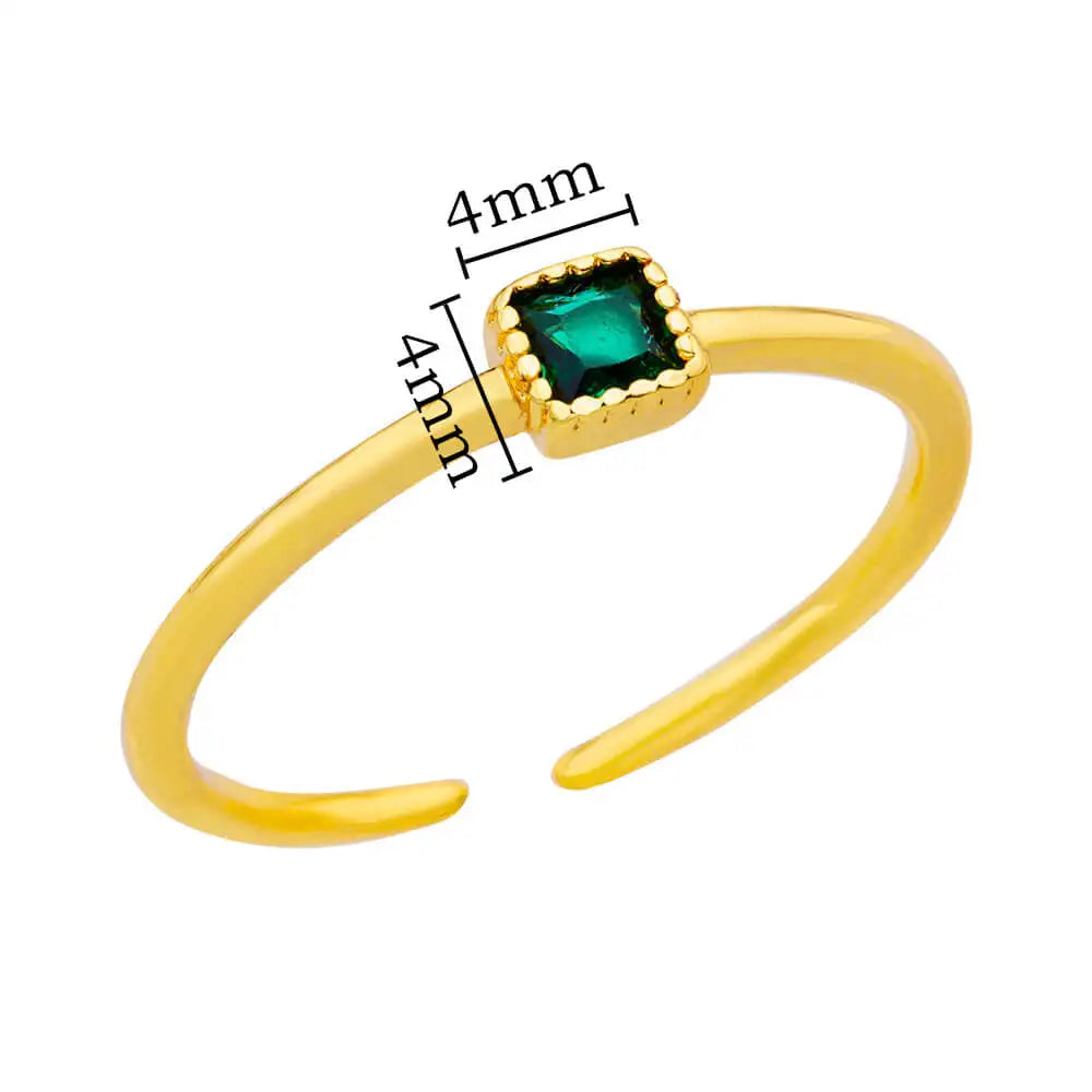 Adjustable Luxury Green Zircon Rings